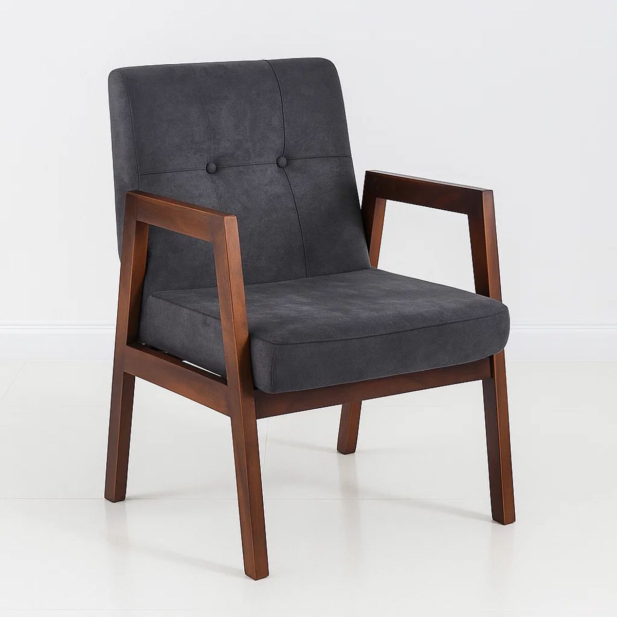 KLIK - Sillón Marlow de Terciopelo - Gris Oscuro