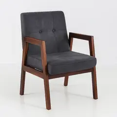 KLIK - Sillón Marlow de Terciopelo - Gris Oscuro