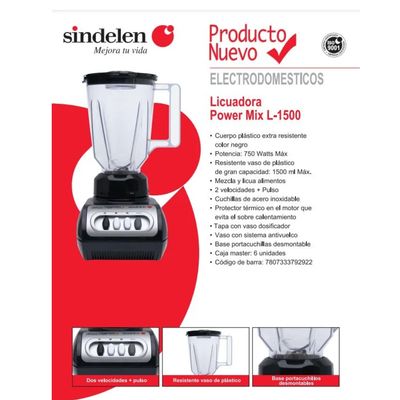 Imagen 2 del producto Licuadora Juguera L-1500 2 Velocidades 1,5lt 750w