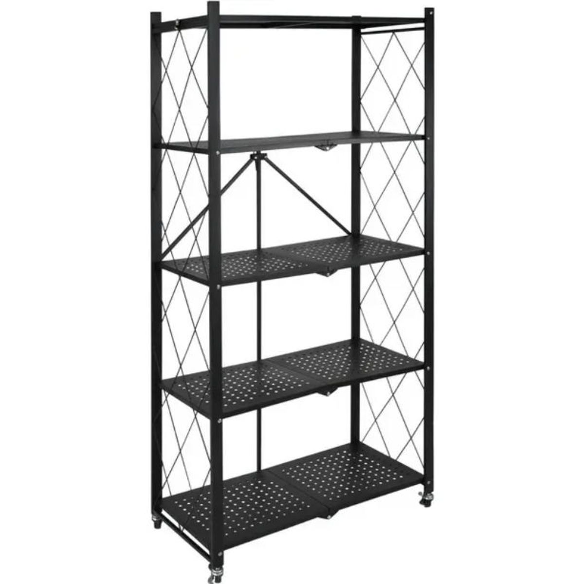 GENERICO - Estante Plegable Multiuso Metal 5 Niveles Con Ruedas