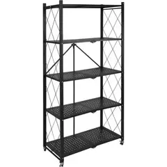 GENERICO - Estante Plegable Multiuso Metal 5 Niveles Con Ruedas