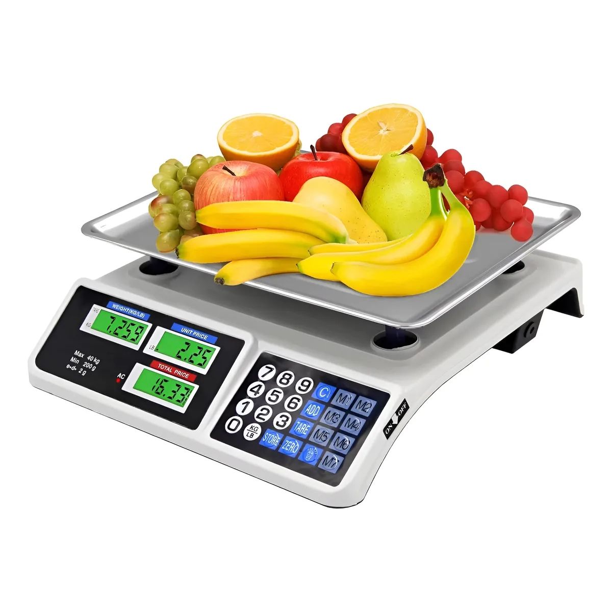 GENERICO - Balanza Pesa Digital 40kg Con Bandeja Recargable Ideal Para Almacen Y Feria Figoimport