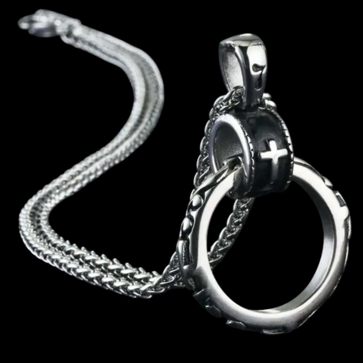 GENERICO - Collar Cruz Medieval Anillo Hombre Mujer Moda