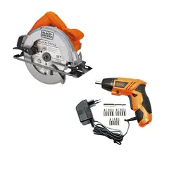 BLACK+DECKER - Kit sierra circular 1400W + atornillador 4.8V
