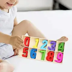 GENERICO - Juego Didáctico de Madera Números de Colores Dobles