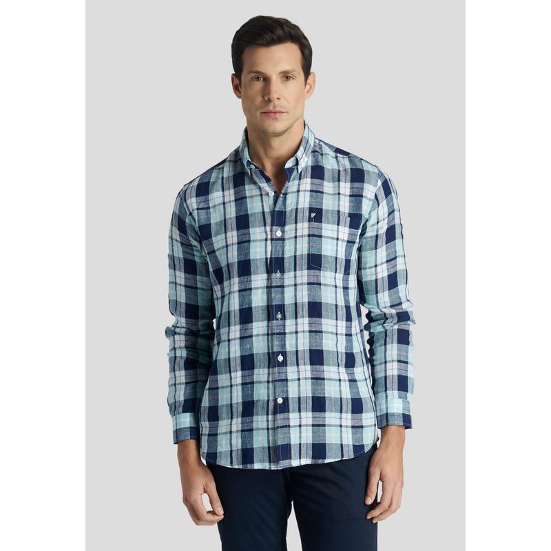 NEW MAN - Camisa Marsella Heritage Azul New Man