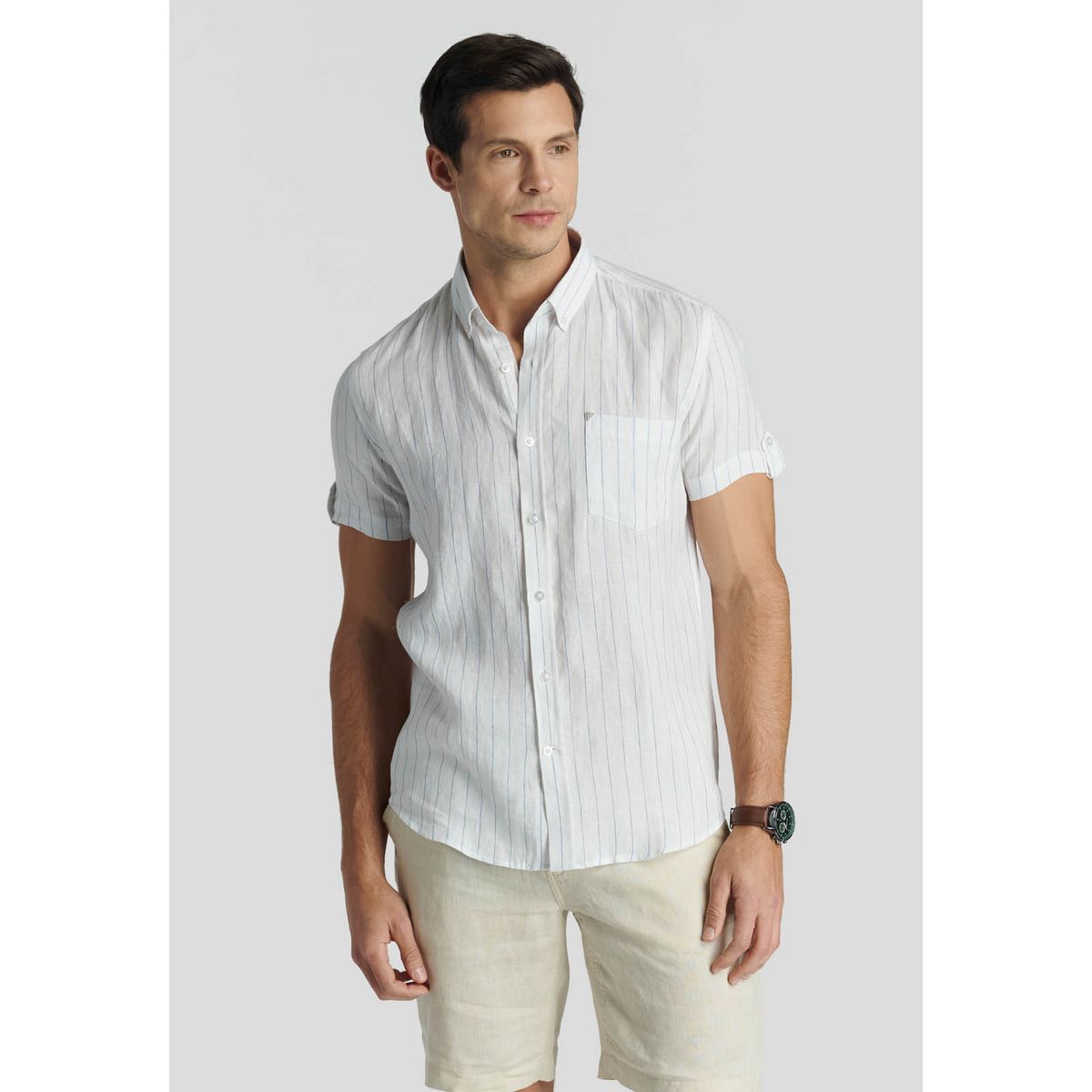 NEW MAN - Camisa Praga Avant-Garde Azul New Man