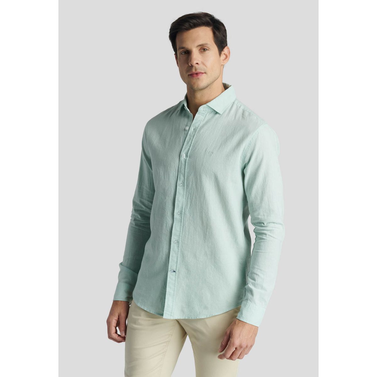 NEW MAN - Camisa Koln Heritage Verde New Man