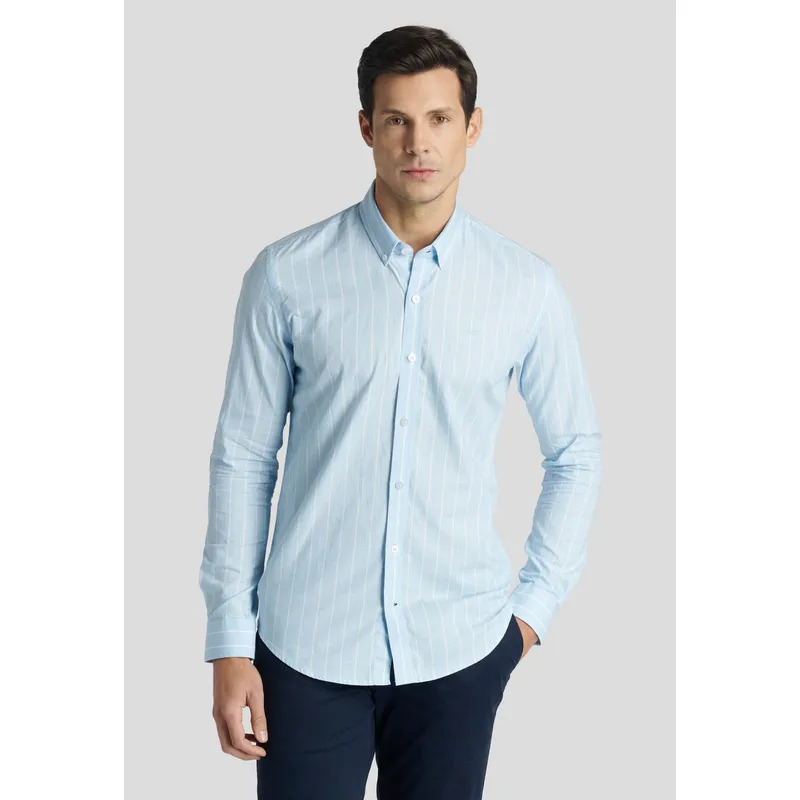 NEW MAN - Camisa Riga Heritage Celeste New Man