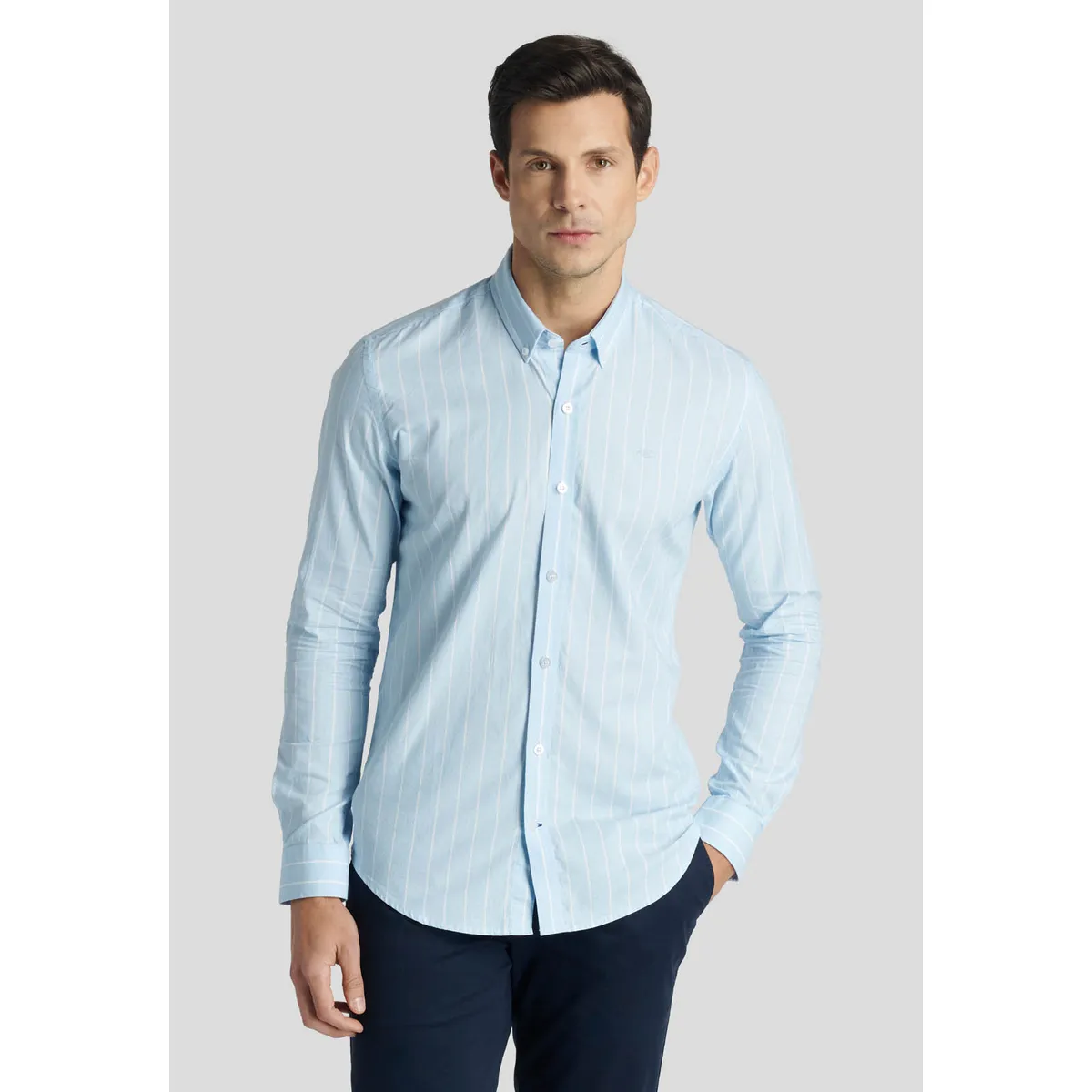 NEW MAN - Camisa Riga Heritage Celeste New Man