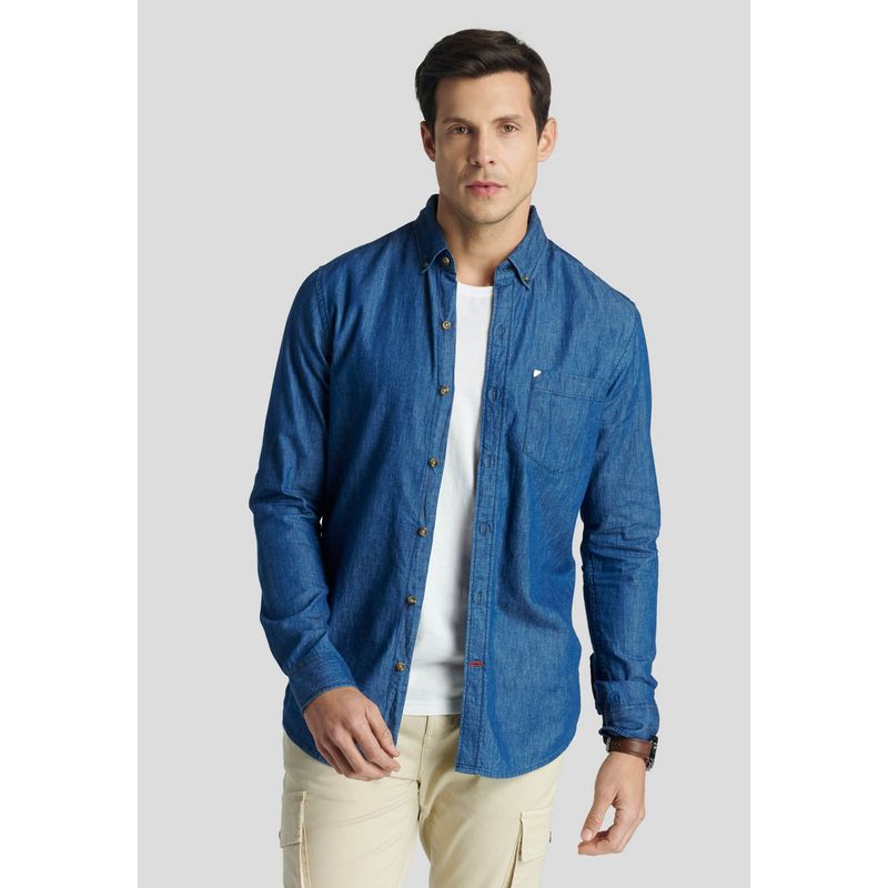 NEW MAN - Camisa Banburry Heritage Azul New Man