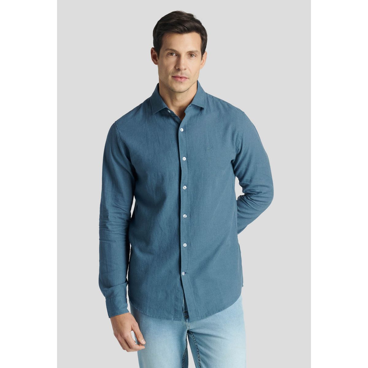 NEW MAN - Camisa Koln Heritage Azul New Man