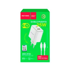 MOTOMO - Cargador Rapido 25W Con Cable C a C