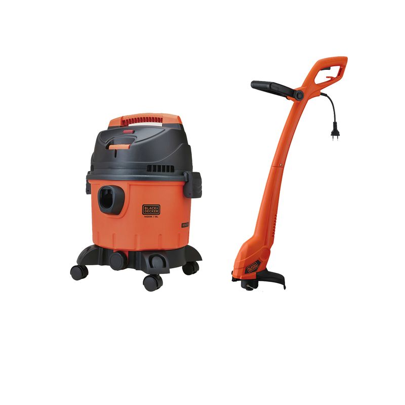 BLACK+DECKER - Kit aspiradora polvo/agua 1400W + orilladora 350W