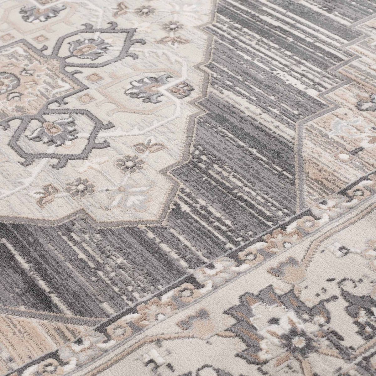 DECO2DAY - Alfombra Bergen A - 160x230 cm - Gris Beige