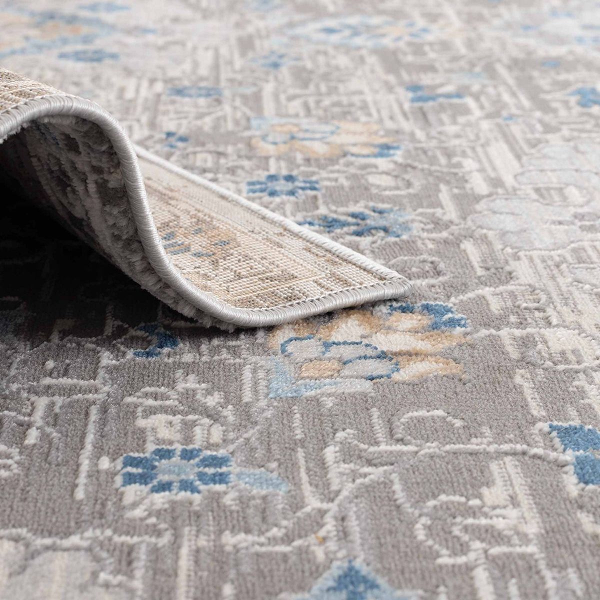 DECO2DAY - Alfombra Bergen B - 200x290 cm - Gris Azul Beige