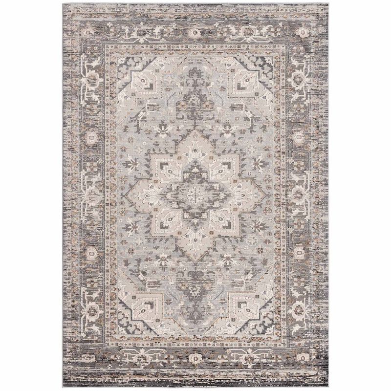 DECO2DAY - Alfombra Bergen E - 80x120 cm - Gris Beige