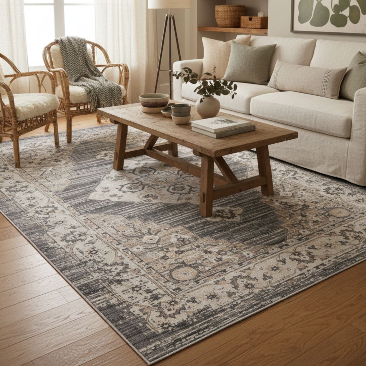 DECO2DAY - Alfombra Bergen E - 244x305 cm - Gris Beige