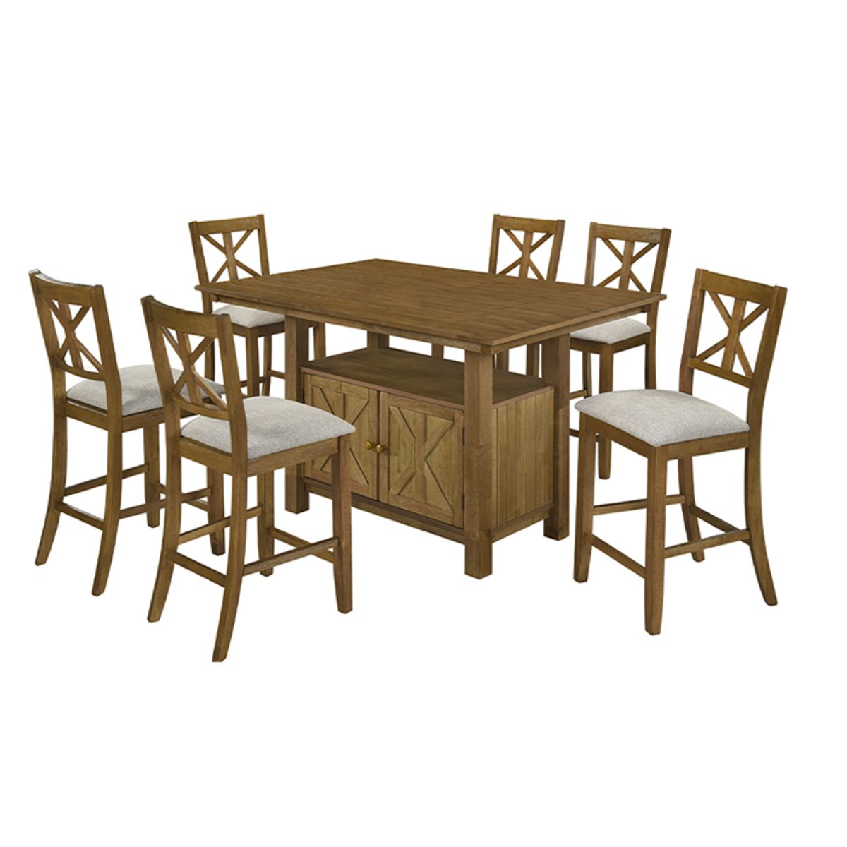 MSA MUEBLES SANTA ANA - Juego de Comedor 6 Sillas Altas Levy
