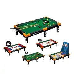 GENERICO - Juguete Mini Mesa 5 En 1 Juegos Billar Hockey Snooker