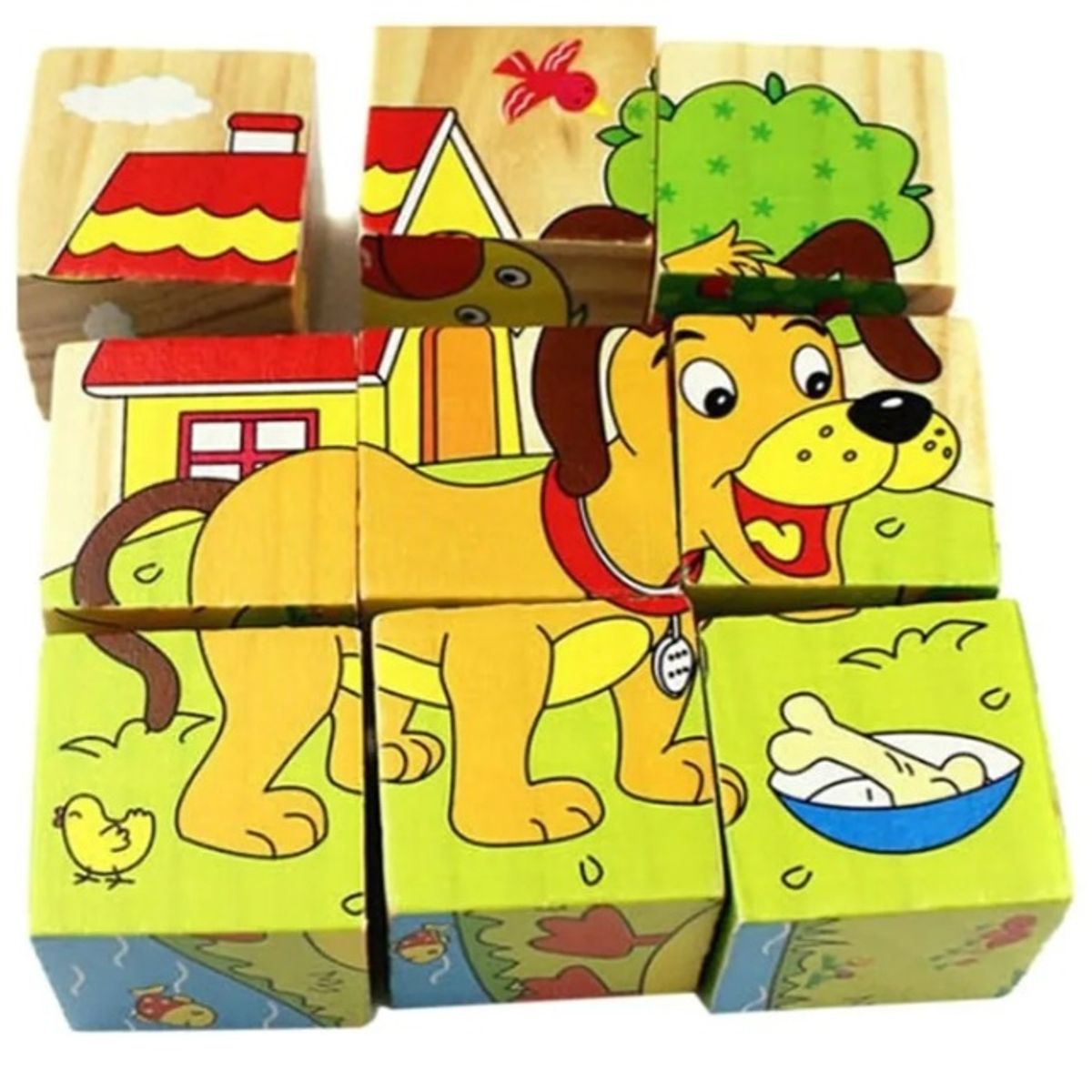 GENERICO - Cubos Rompecabezas Puzzles De Madera 6 En 1 Niños