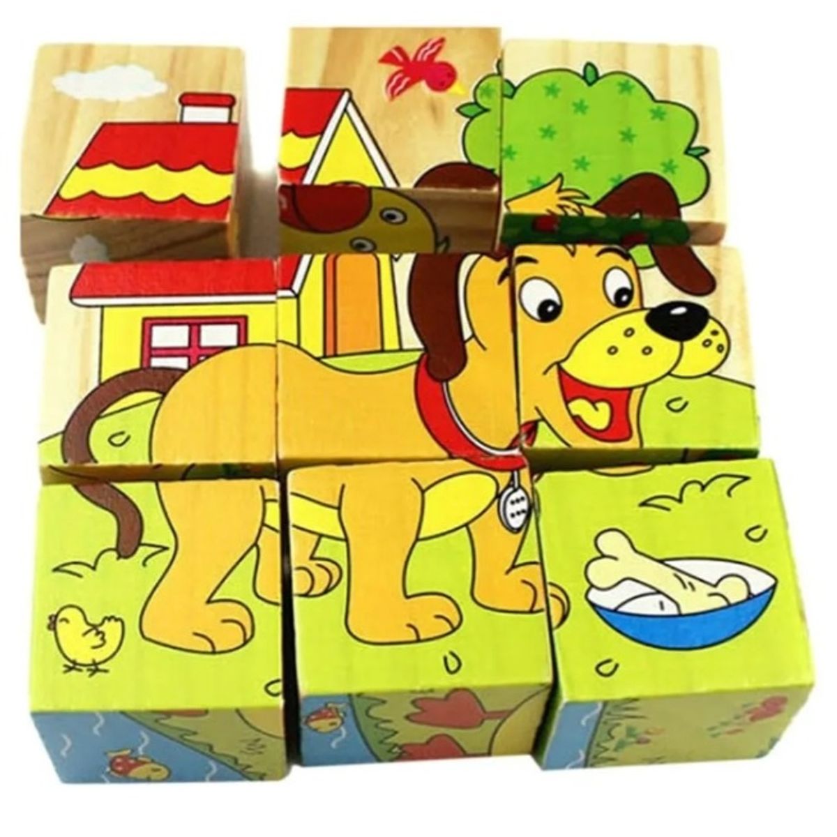 GENERICO - Cubos Rompecabezas Puzzles De Madera 6 En 1 Niños