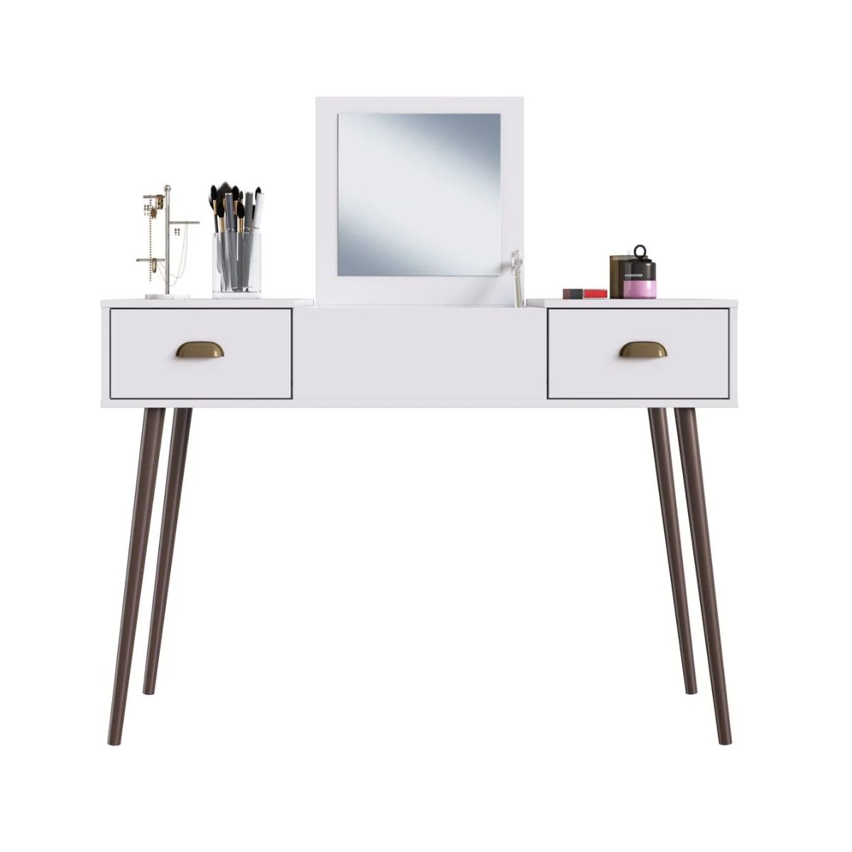 GENERICO - Tocador 2 cajones + 1 espejo 84x118x45cm Nordica Casamia