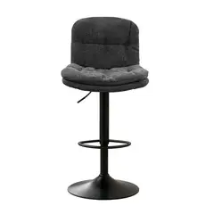 GLOBAL LATIN GROUP - Silla de Bar Ajustable base negra y tela Premium Estilo Nórdico