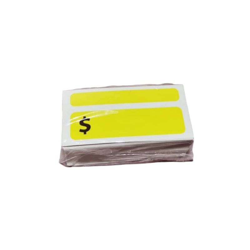 GENERICO - Pack 100 Etiquetas de Precios 4*8 cm Amarillo Gms