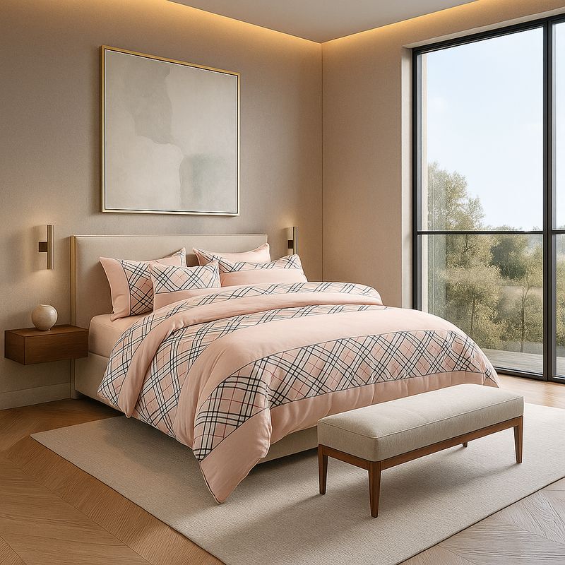 ARMONIA - Set sábanas 2plz 800h estampado círculos azul verde premium 826