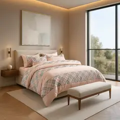 ARMONIA - Set sábanas 2plz 800h estampado círculos azul verde premium 826