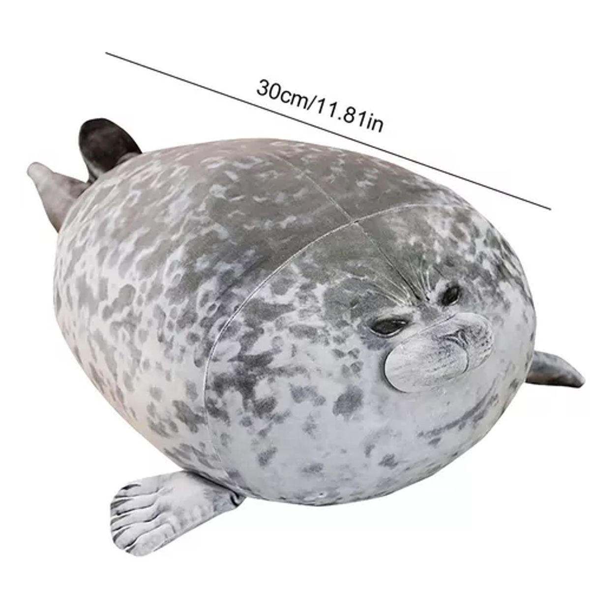 GENERICO - Peluche foca guatona bonita cómoda y suave 30 cm color gris