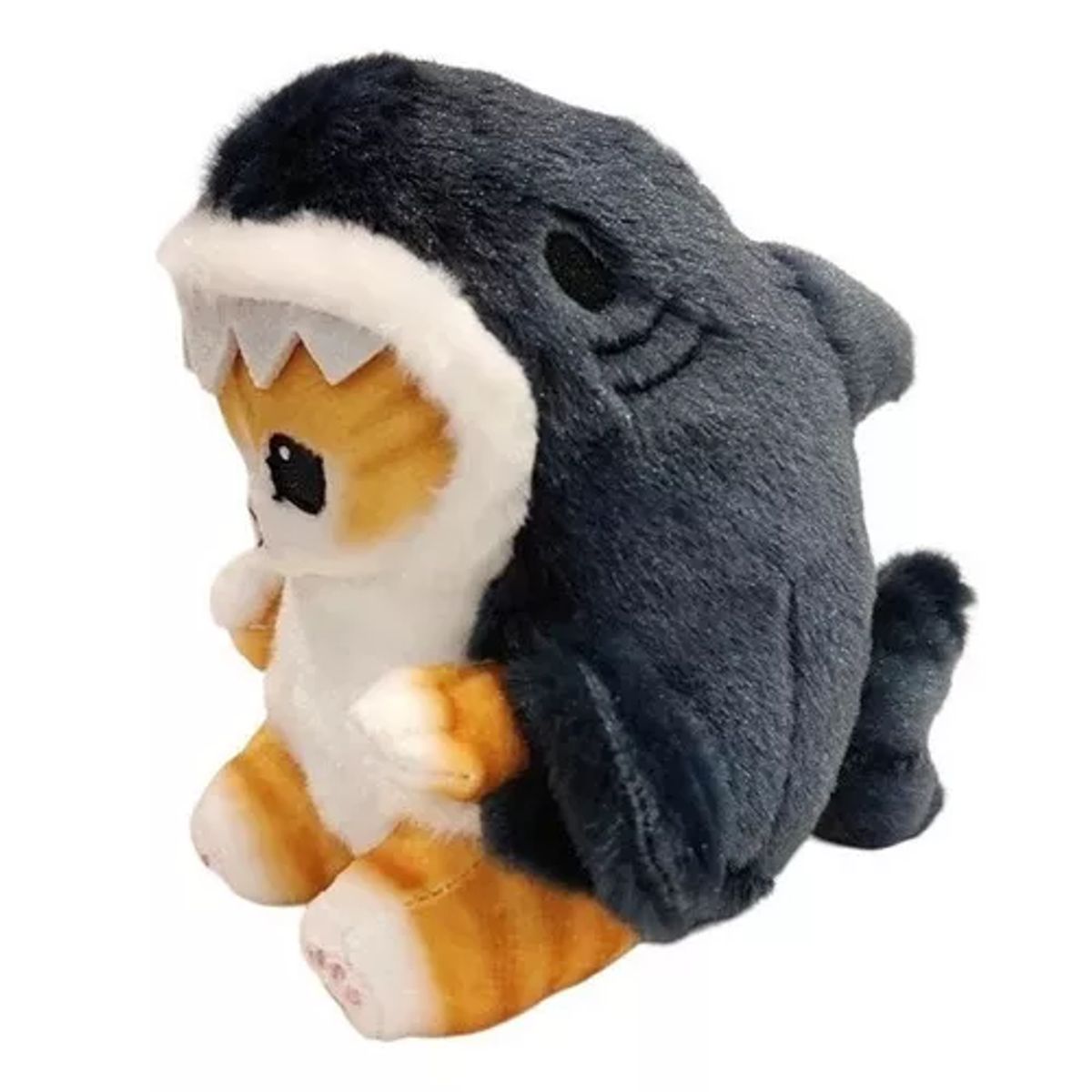 GENERICO - Llavero con colgante de muñeco de peluche gato tiburón