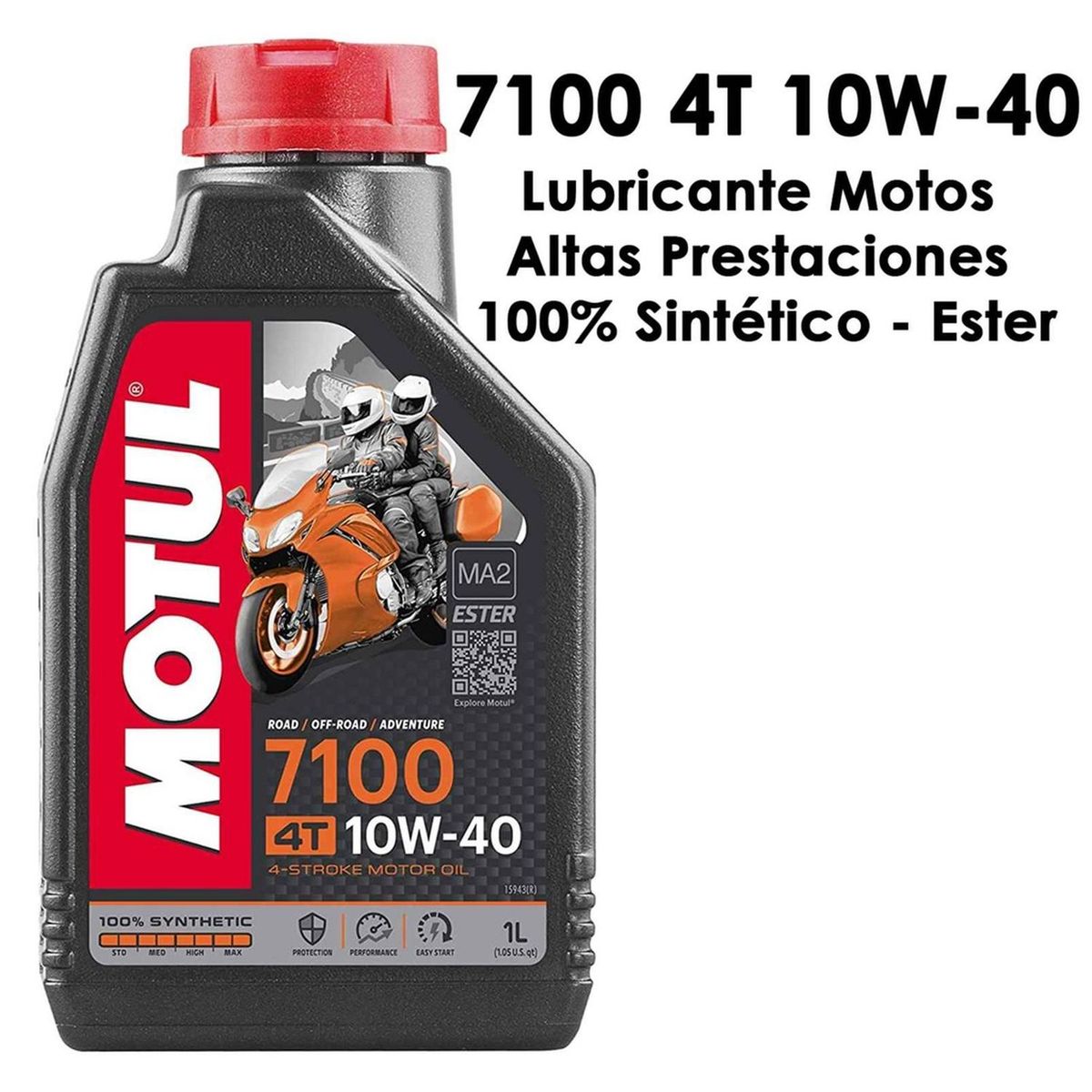 MOTUL - Aceite Moto Y Cuatriclos 10w 40 Full Sintetico 1l Motul 4t