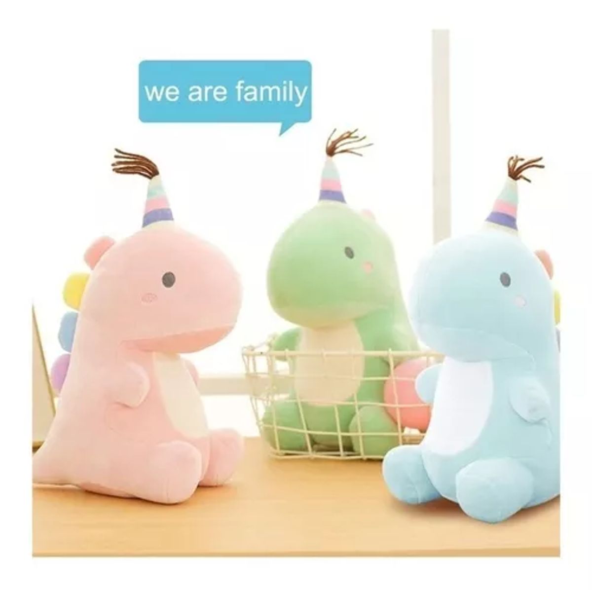 GENERICO - Peluche dinosaurio Kawaii de cumpleaños grande y rosado