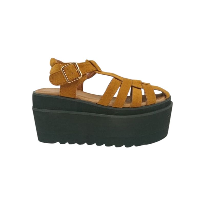 HERIEL - Sandalia Camel Plataforma