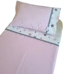 GENERICO - Set de Sábanas para Colecho 3 Piezas Diseño Estrellas Rosadas