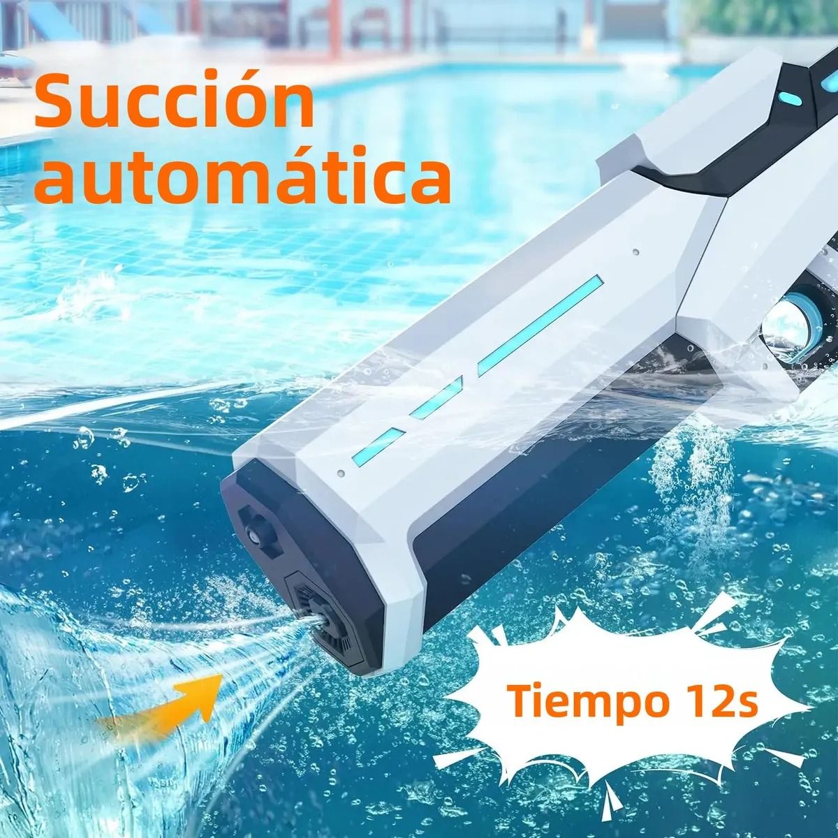 GENERICO - Pistola De Agua Eléctrica Recargable Con Succión Automática Azul