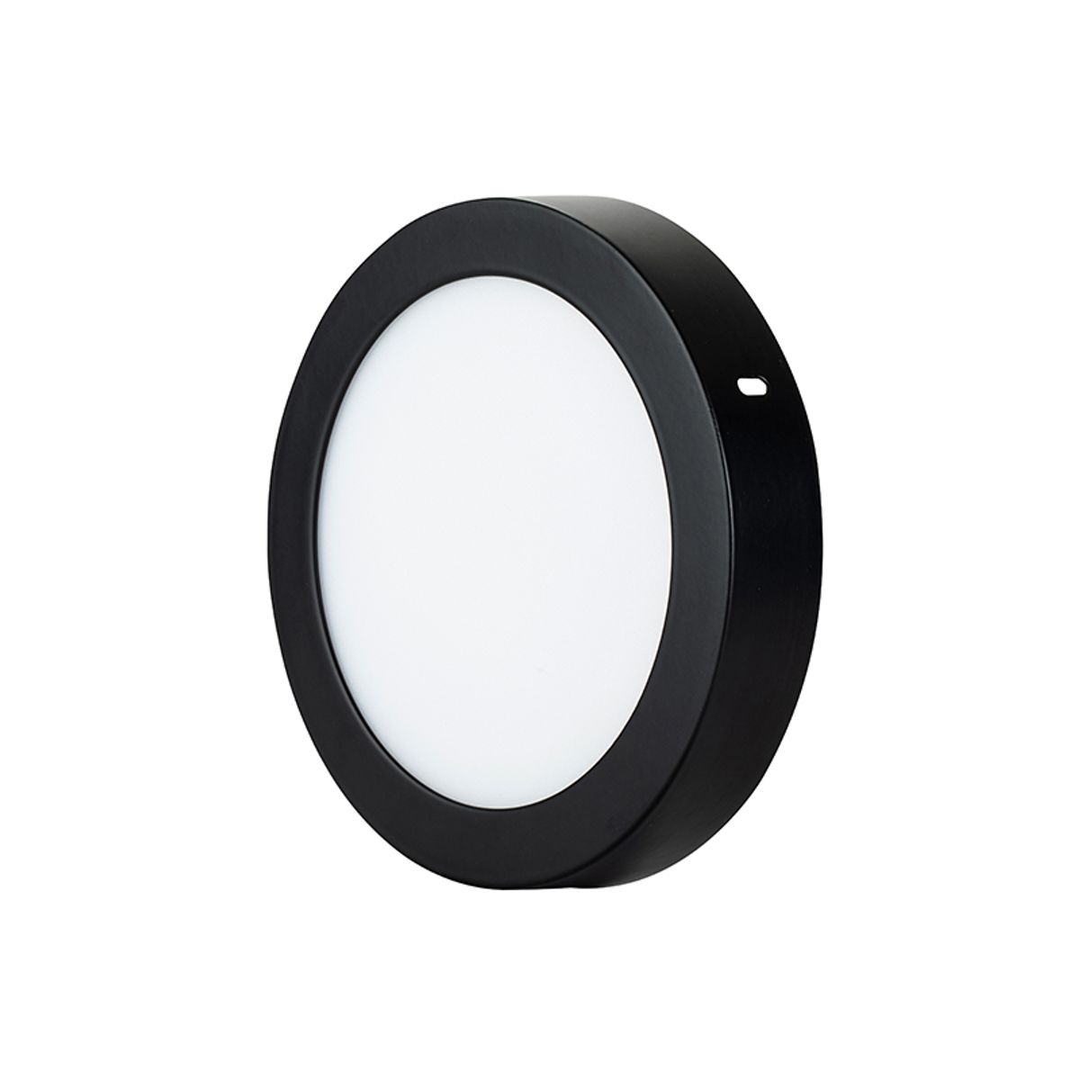 WANT - Panel Redondo Sobrepuesto Negro 18W Luz Neutra