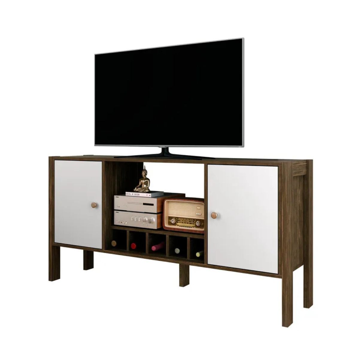 TECNOMOBILI - Rack TV 55" Nogal/Blanco R1472 Tecnomobili