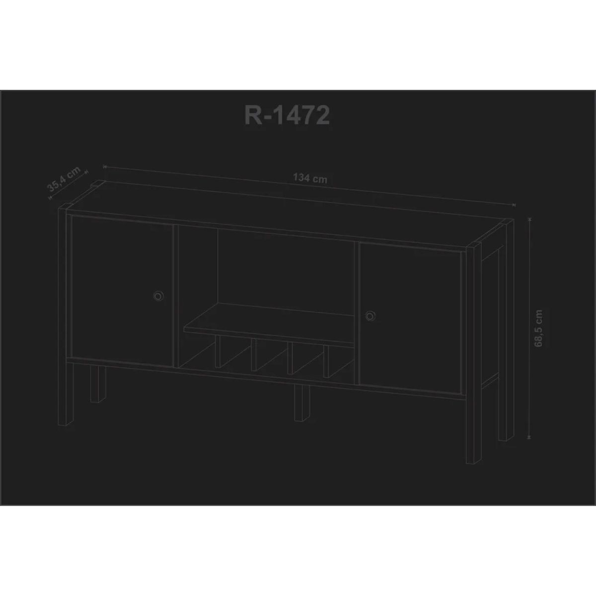 TECNOMOBILI - Rack TV 55" Nogal/Blanco R1472 Tecnomobili