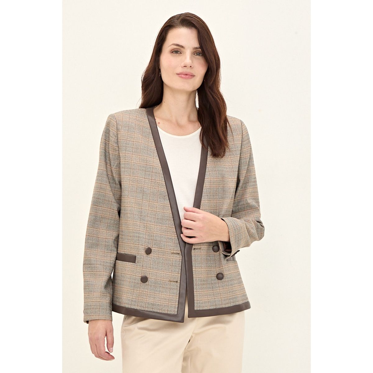 MA GRIFFE - Blazer Beige Mujer Magriffe