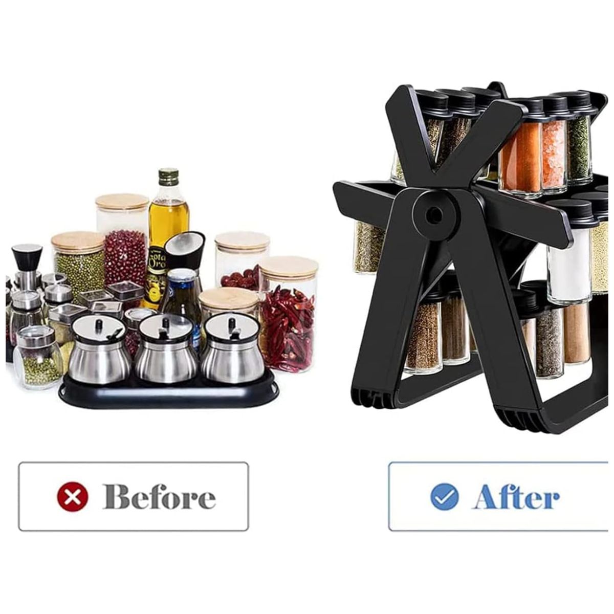 MOVI - ORGANIZADOR DE COSMETICOS Y ALIÑOS- FRASCOS DE VIDRIO