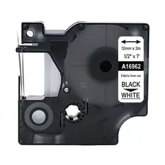 GENERICO - Rollo etiqueta alternativa Dymo D1 12mm Para ropa - Negro