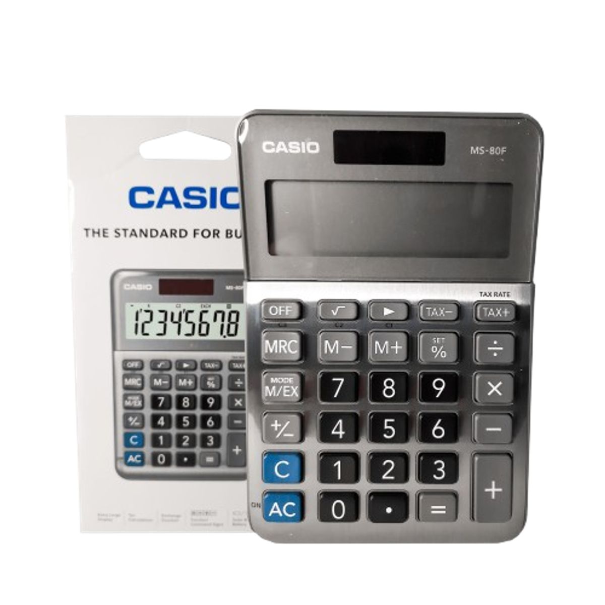 CASIO - CALCULADORA CASIO MS80F 8 DIGITOS CON TAX METALICA