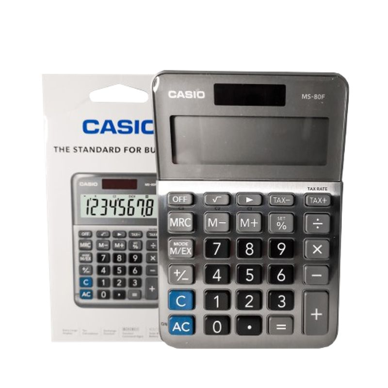 CASIO - CALCULADORA CASIO MS80F 8 DIGITOS CON TAX METALICA