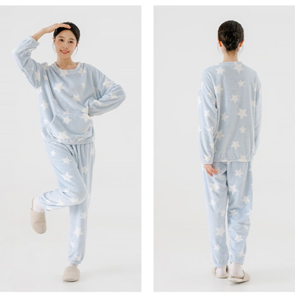 VELVET - Pijama Rina Polar Celeste Mujer