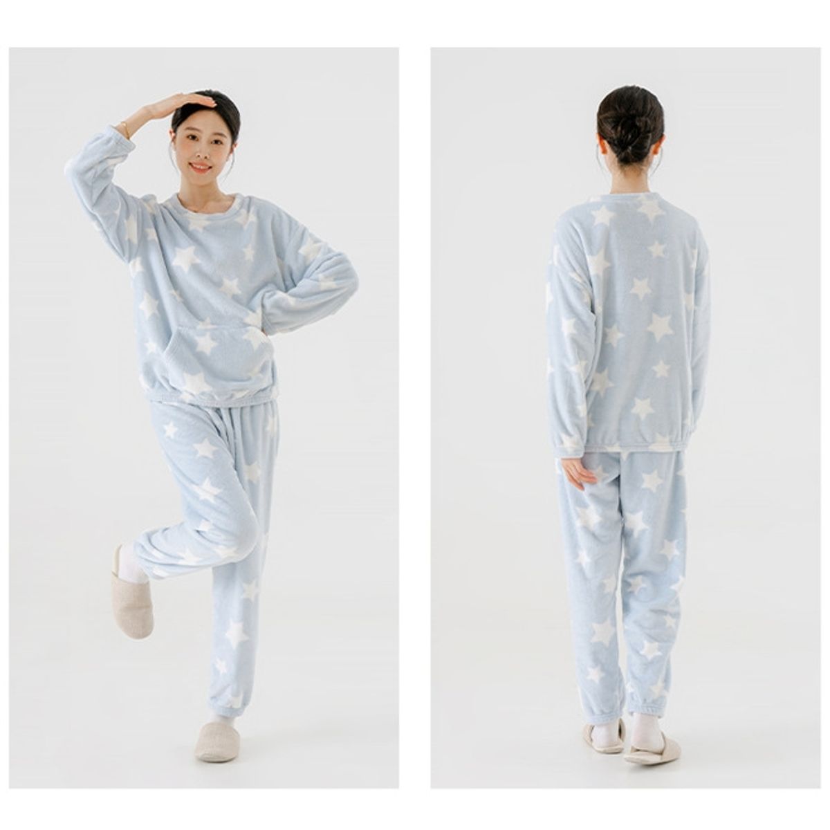 VELVET - Pijama Rina Polar Celeste Mujer