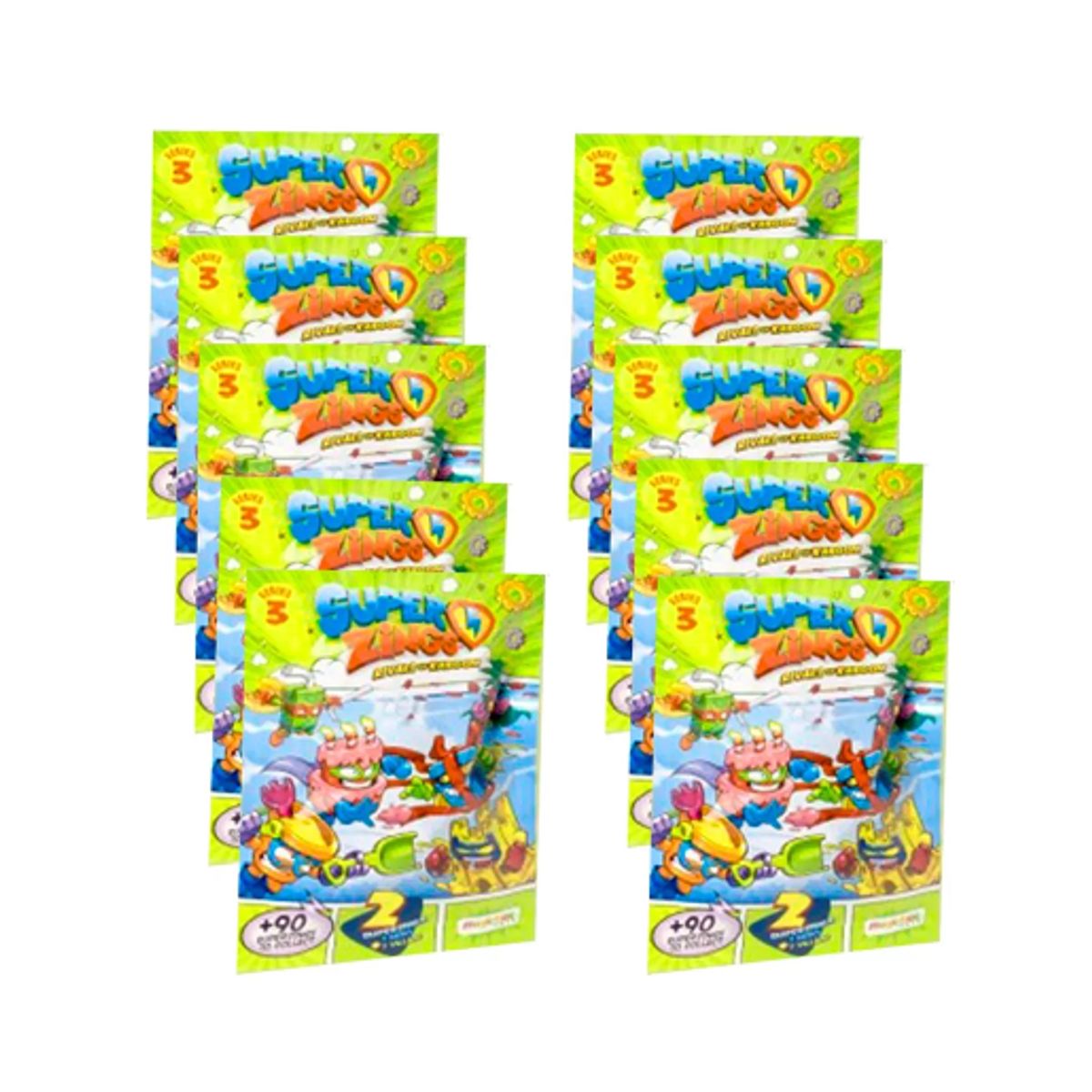 GENERICO - Superzings pack caja figuras coleccionables serie verde