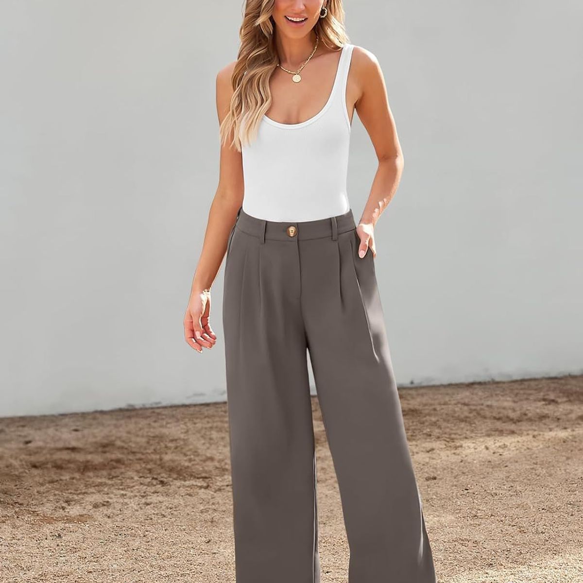 VELVET - Pantalon Verdiana Gris Mujer